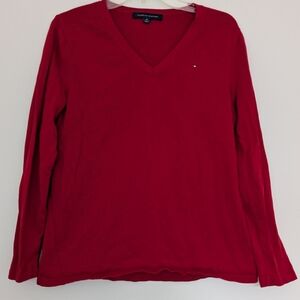 EUC Tommy Hilfiger V-neck Red Sweater, WM